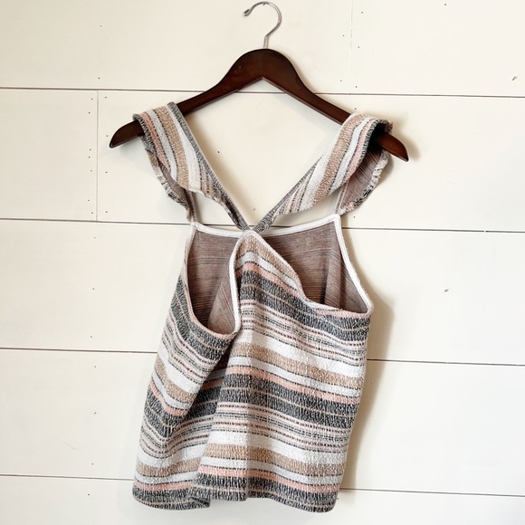 Madewell Texture & Thread Ruffle-Strap Tank Top in Stripe - Picture 6 of 8